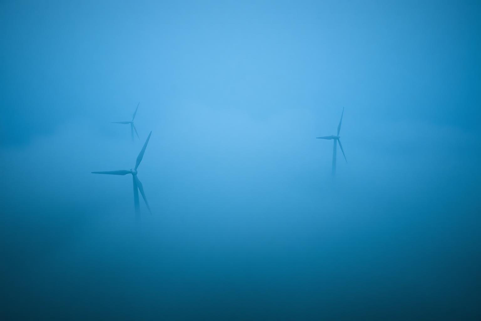 Offshore wind infrastructure at dawn